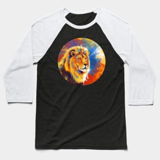 Majesty - Lion portrait colorful animal painting Baseball T-Shirt